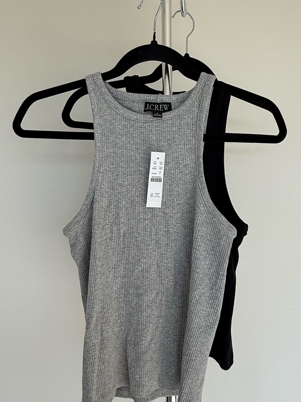 J. Crew Gray Ribbed Tank Top - Picture 3 of 8